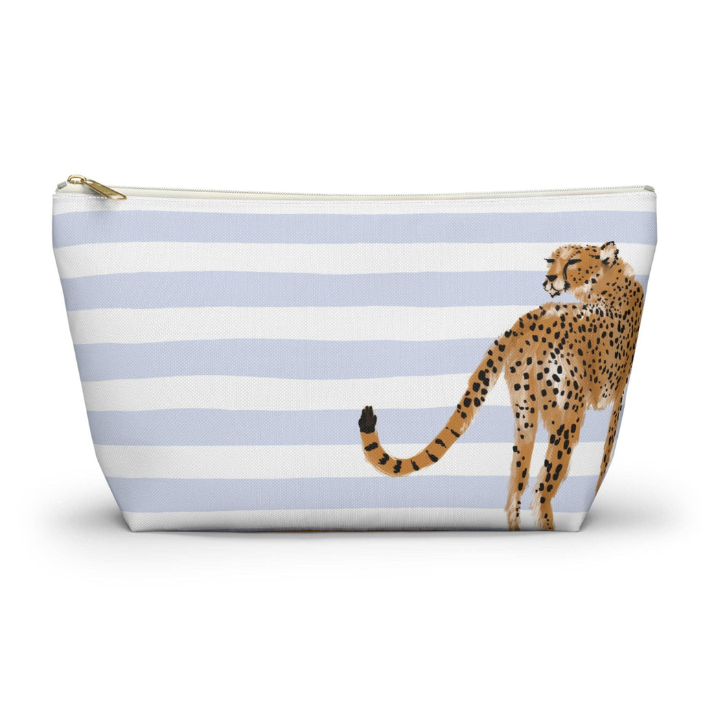 Britt Mills Preppy Cheetah Blue Mahjong Tile Pouch