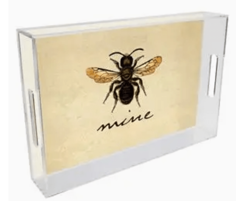 Bee Mine Lucite Tray 12" square - Insert only - Marye Kelley - Home 2 Court