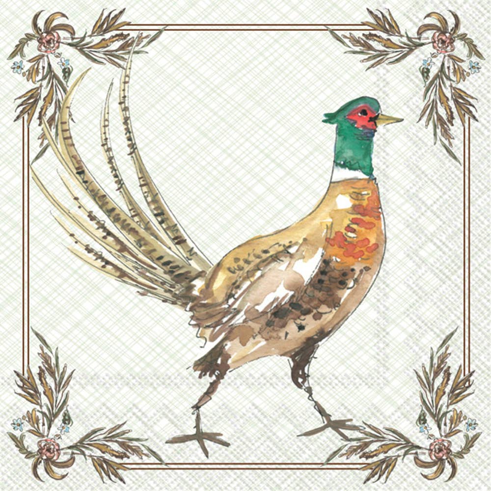 Boston International - Paper Cocktail Napkin 20 Ct Pheasant Fall Autumn - Home 2 Court