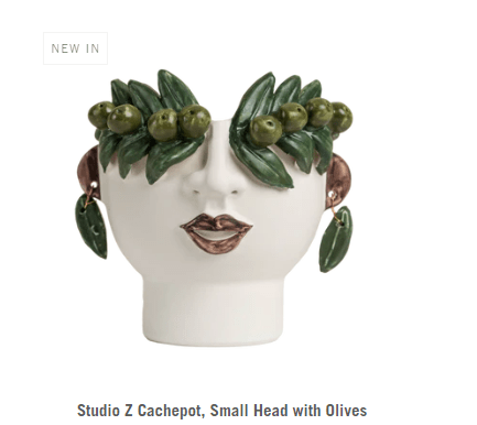 Cachepot Sm Head with Olives - Home 2 Court