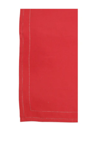 Catone Linen Napkins - Red - S/4 Double Stitch - Vietri - Home 2 Court