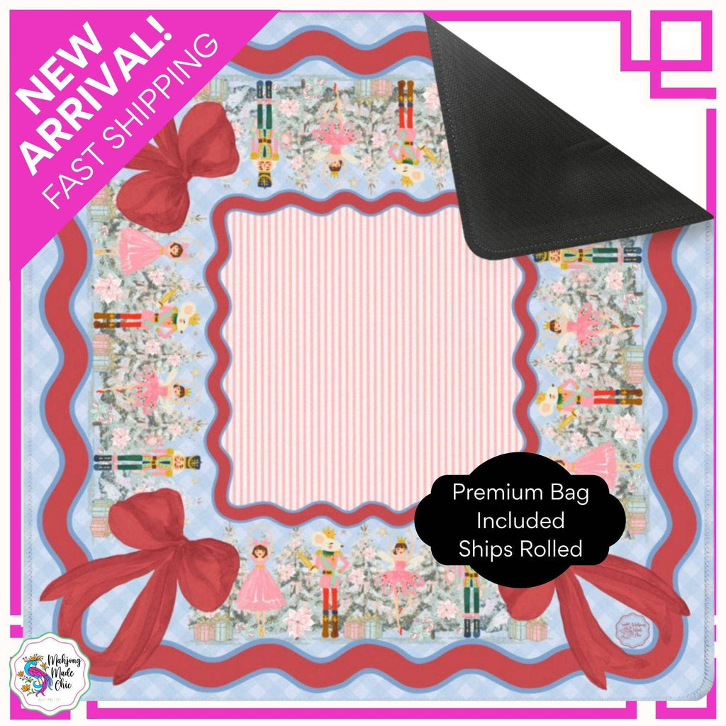 Christmas Mahjong Mat with Nutcrackers & Bows