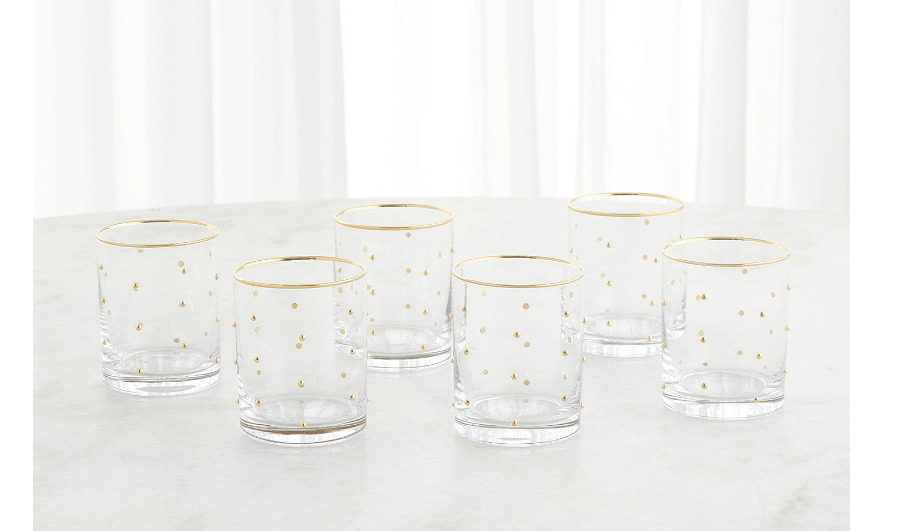 Celebration DOF Glasses - Clear w/ Gold Dots - S/6 - GV - Home 2 Court