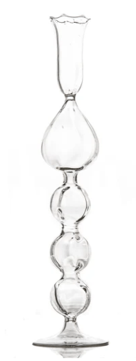 Clear Glass Candlestick with Teardrop - Home 2 Court
