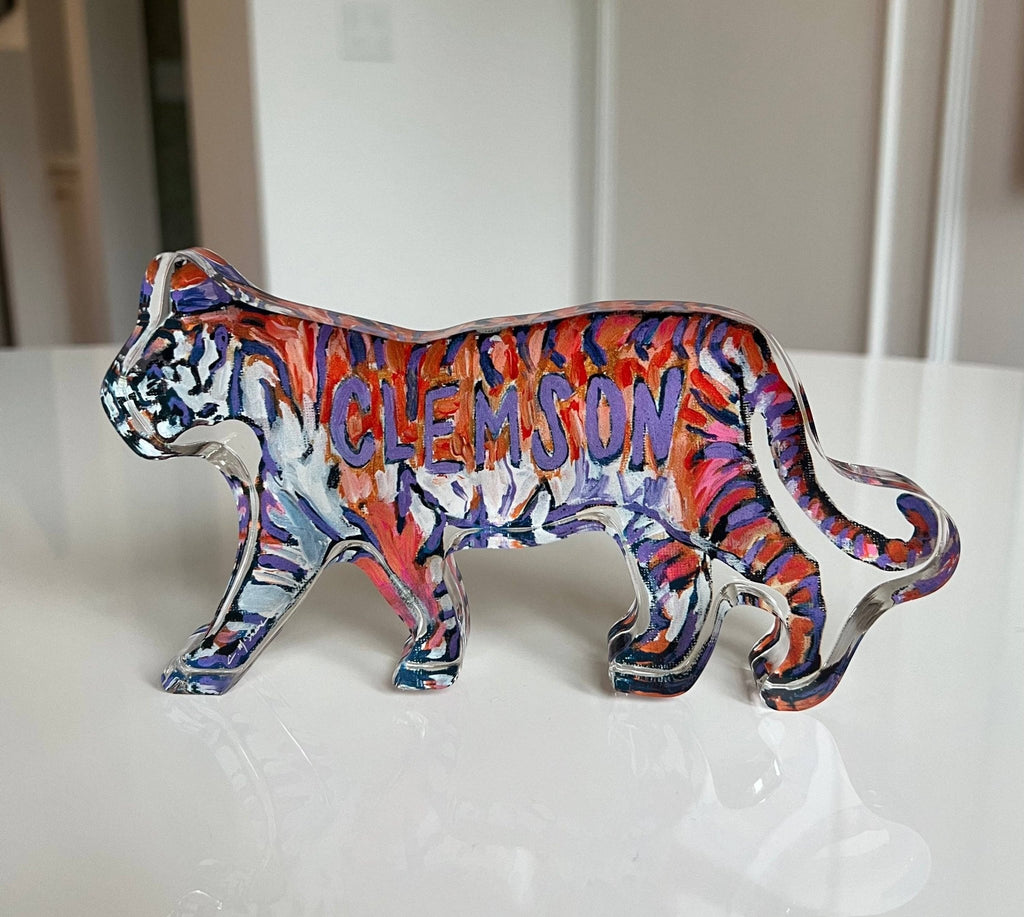 "Clemson Tiger" acrylic : Large - Chelsea McShane Art - Home 2 Court