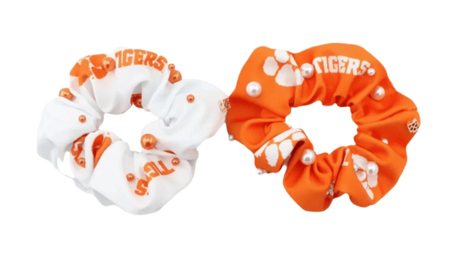 Clemson White and Orange Dual Scrunchie - Brianna Cannon - Home 2 Court