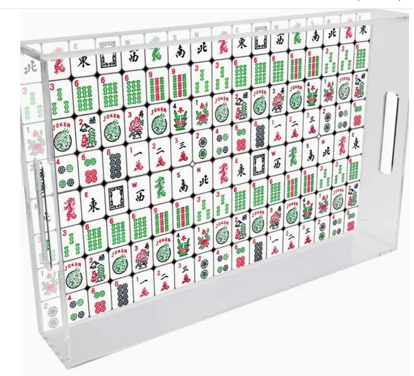 Colorful Mahjong Serving Lucite Tray 12" square - Marye Kelley - Home 2 Court