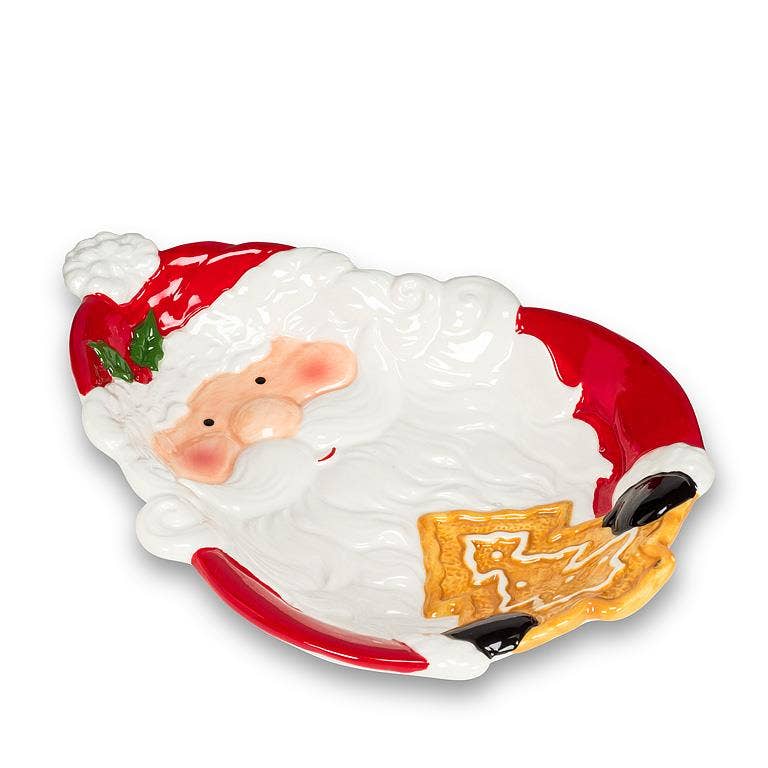 Cookie Plate with Santa - 9"L - Abbott - Home 2 Court
