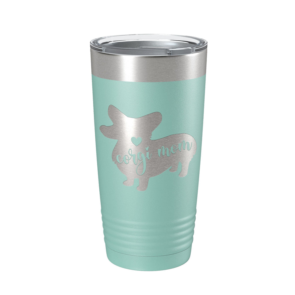 Corgi Mom Tumbler Dog Travel Mug Gift Insulated Laser Engraved Coffee Cup 20 oz - Home 2 Court