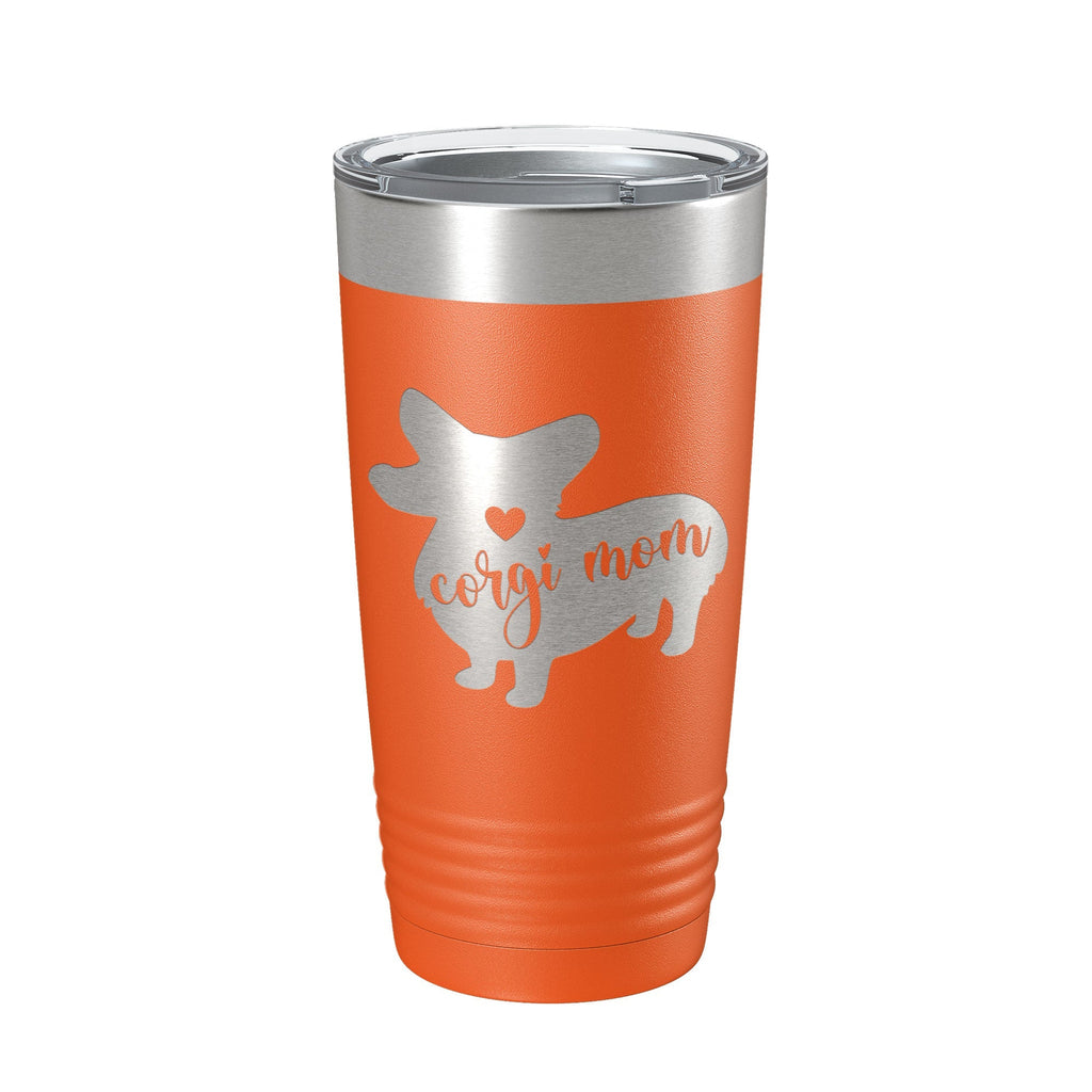 Corgi Mom Tumbler Dog Travel Mug Gift Insulated Laser Engraved Coffee Cup 20 oz - Home 2 Court