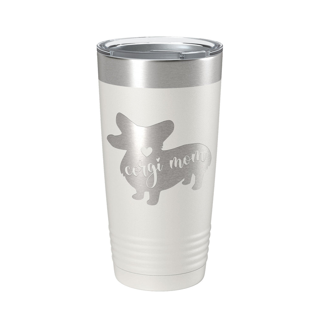 Corgi Mom Tumbler Dog Travel Mug Gift Insulated Laser Engraved Coffee Cup 20 oz - Home 2 Court