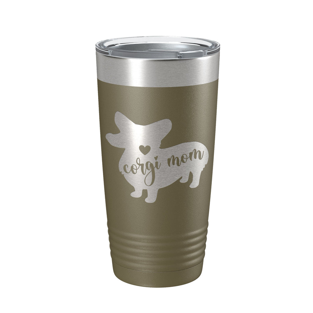 Corgi Mom Tumbler Dog Travel Mug Gift Insulated Laser Engraved Coffee Cup 20 oz - Home 2 Court