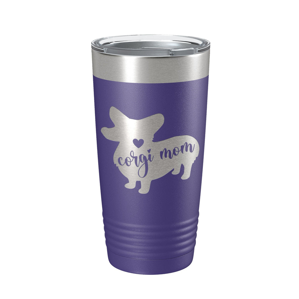 Corgi Mom Tumbler Dog Travel Mug Gift Insulated Laser Engraved Coffee Cup 20 oz - Home 2 Court