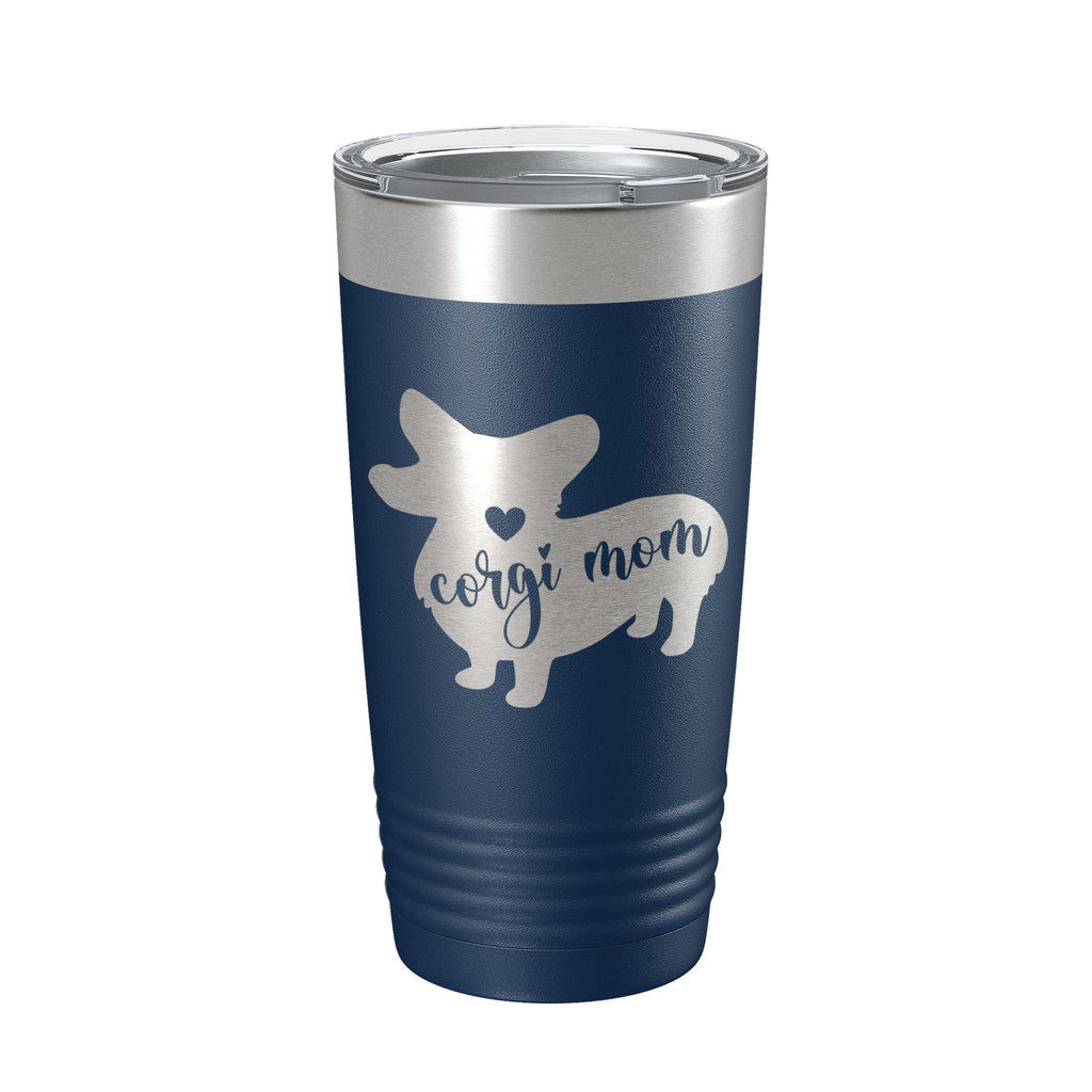 Corgi Mom Tumbler Dog Travel Mug Gift Insulated Laser Engraved Coffee Cup 20 oz - Home 2 Court