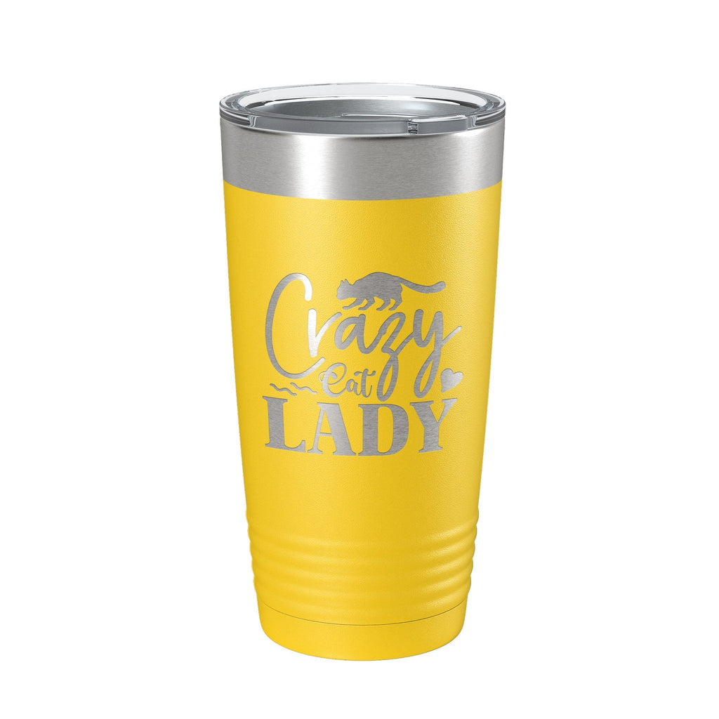 Crazy Cat Lady Tumbler Travel Mug Funny Cat Lover Gift Insulated Laser Engraved Coffee Cup 20 oz - Home 2 Court