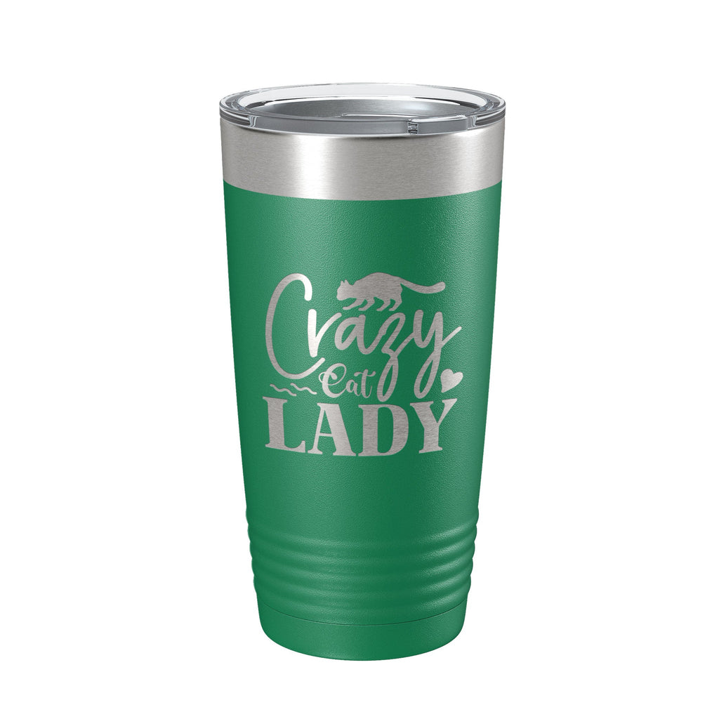 Crazy Cat Lady Tumbler Travel Mug Funny Cat Lover Gift Insulated Laser Engraved Coffee Cup 20 oz - Home 2 Court
