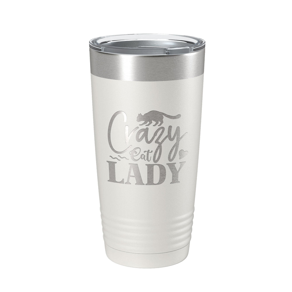 Crazy Cat Lady Tumbler Travel Mug Funny Cat Lover Gift Insulated Laser Engraved Coffee Cup 20 oz - Home 2 Court