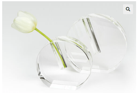 Crystal Glass Round Flat Bud Vase - Small - Tizo Design - Home 2 Court