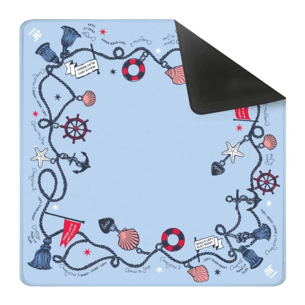 Neoprene Coastal Charm Mahjong Mat – Beach Lake Nautical