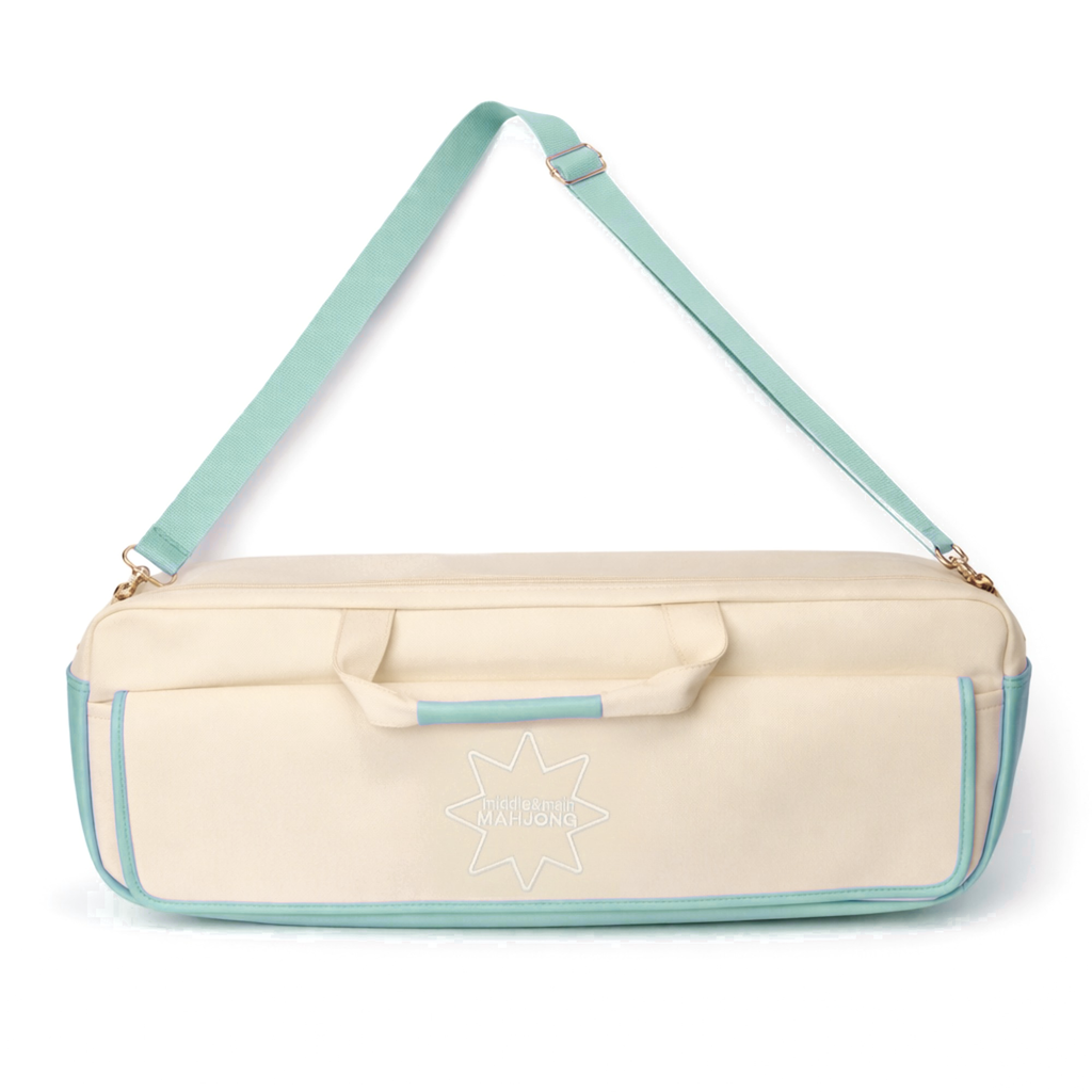 Magical Bottomless Carryall Mahjong Bag- Sea Foam - Middle and Main Mahjong