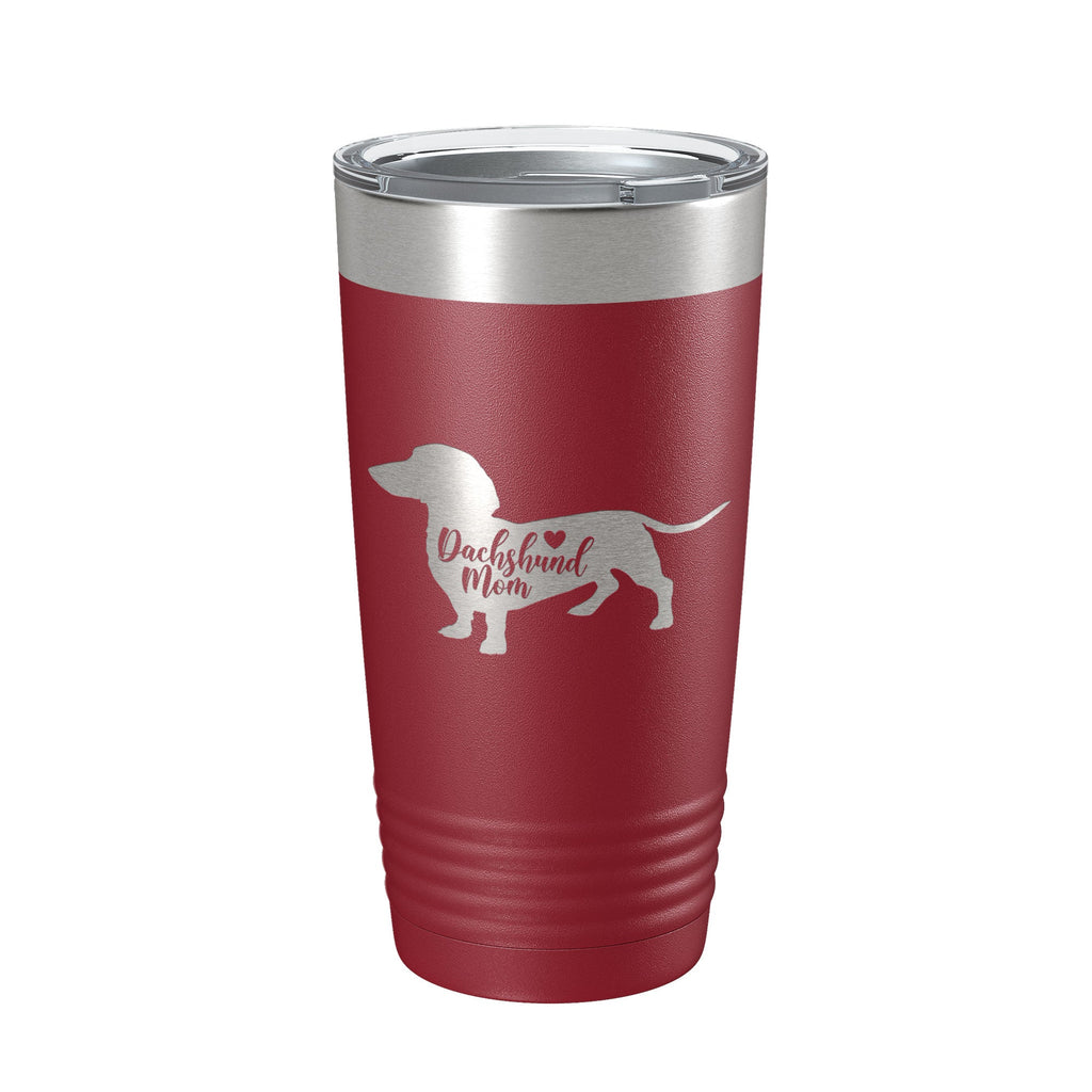 Dachshund Mom Tumbler Dog Travel Mug Gift Insulated Laser Engraved Coffee Cup 20 oz - Home 2 Court