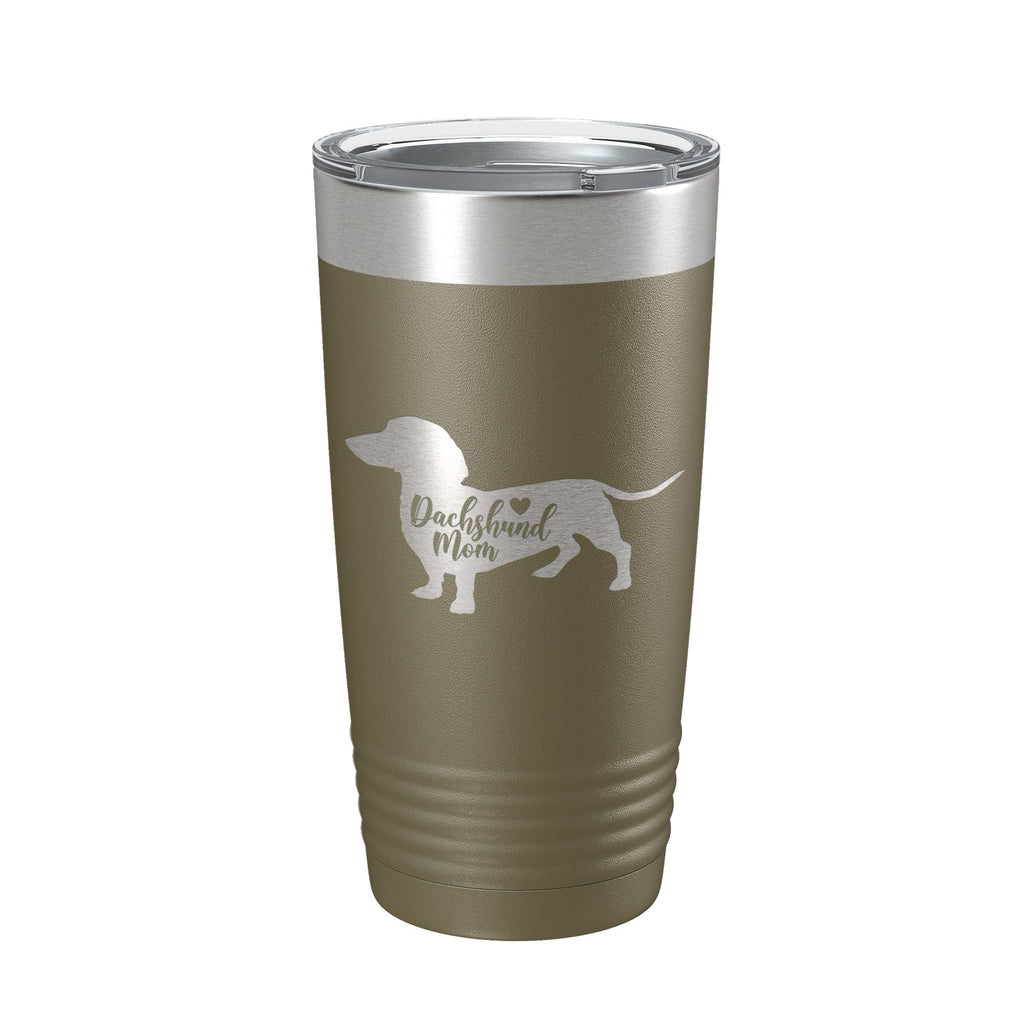 Dachshund Mom Tumbler Dog Travel Mug Gift Insulated Laser Engraved Coffee Cup 20 oz - Home 2 Court
