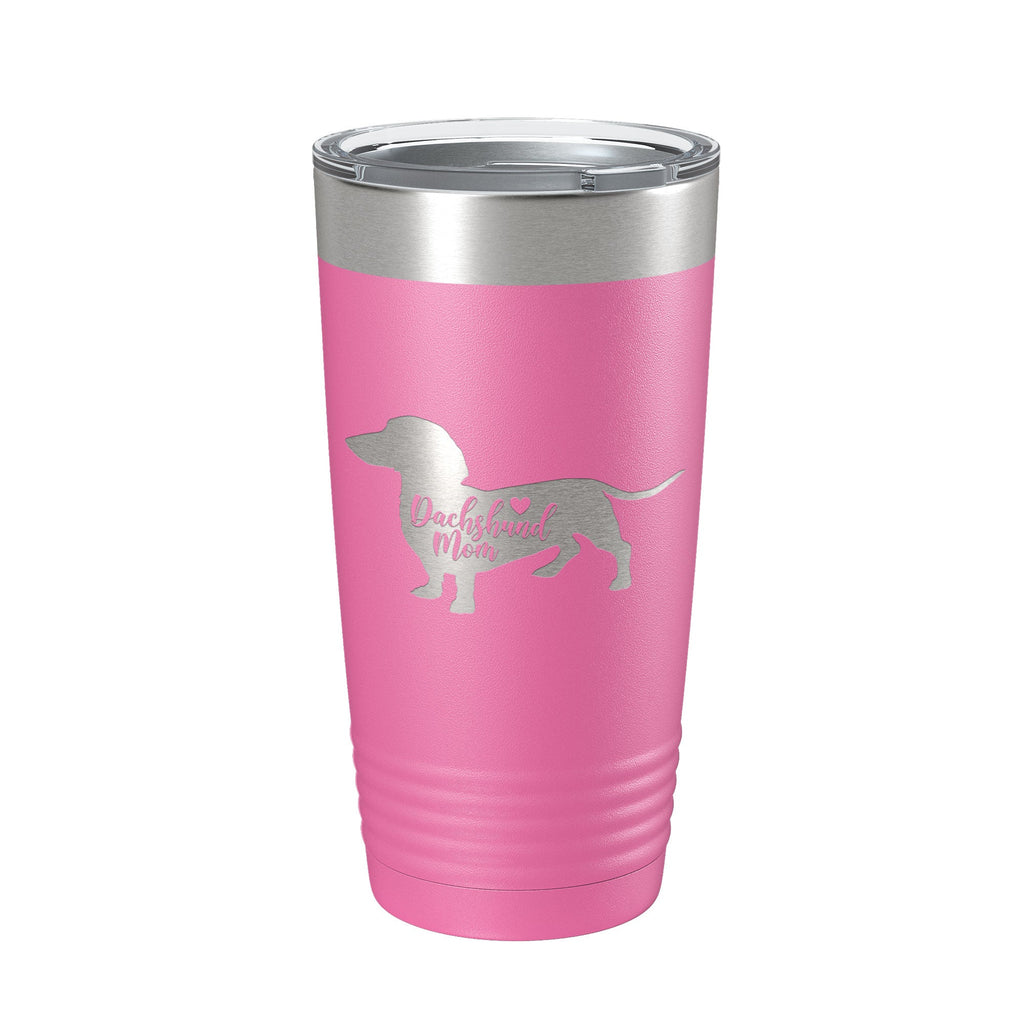 Dachshund Mom Tumbler Dog Travel Mug Gift Insulated Laser Engraved Coffee Cup 20 oz - Home 2 Court