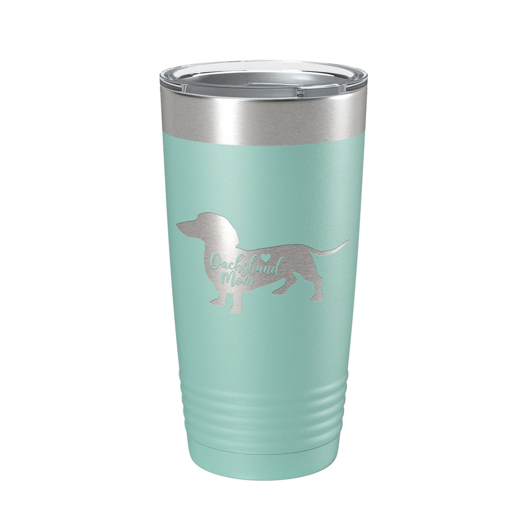 Dachshund Mom Tumbler Dog Travel Mug Gift Insulated Laser Engraved Coffee Cup 20 oz - Home 2 Court
