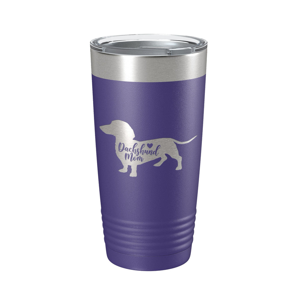 Dachshund Mom Tumbler Dog Travel Mug Gift Insulated Laser Engraved Coffee Cup 20 oz - Home 2 Court