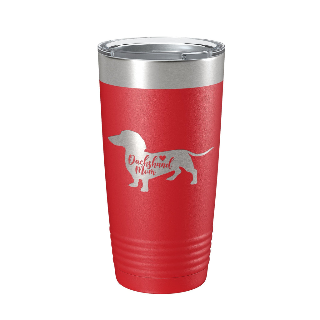 Dachshund Mom Tumbler Dog Travel Mug Gift Insulated Laser Engraved Coffee Cup 20 oz - Home 2 Court