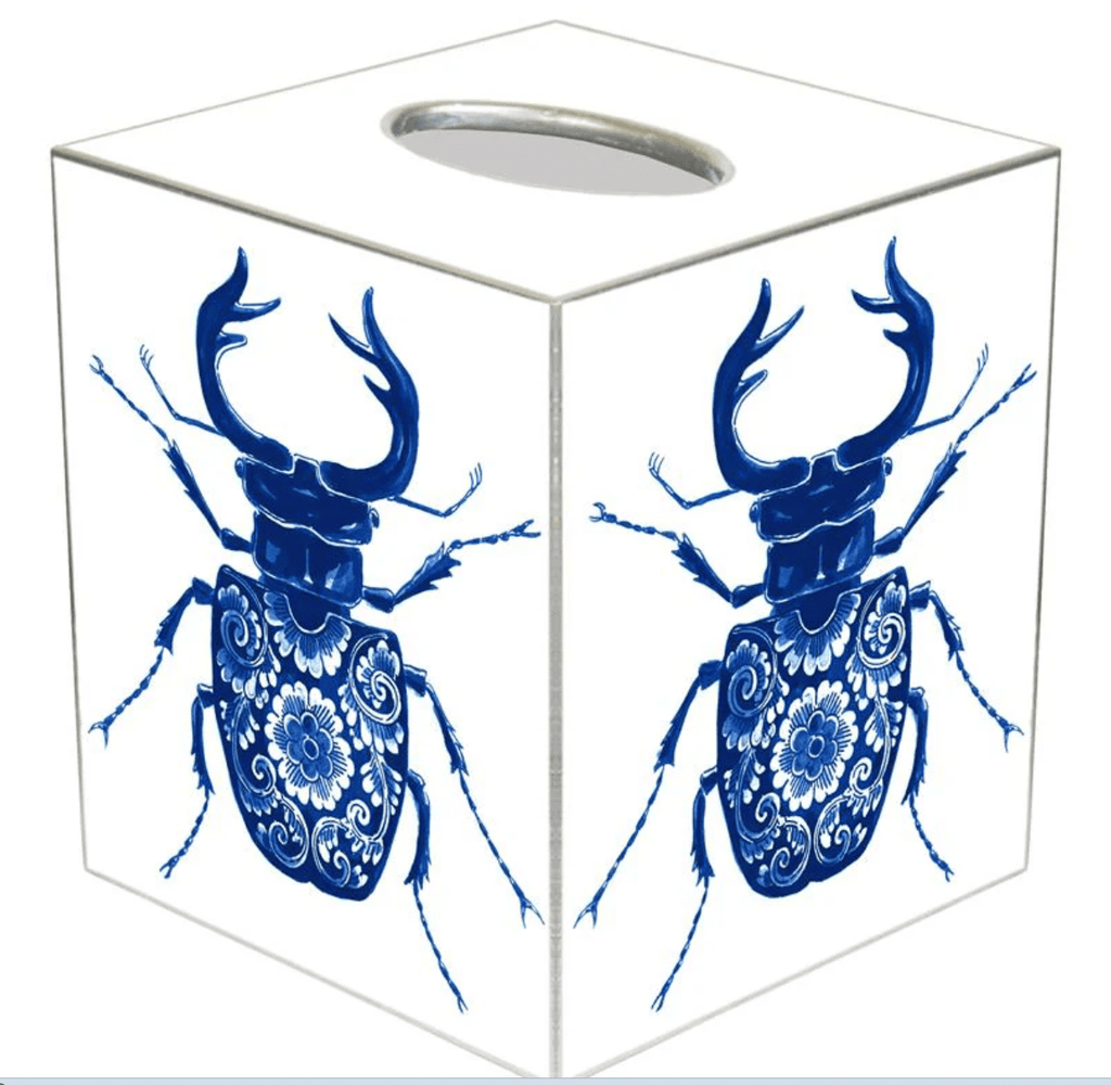 Delft Blue Beetle Tissue Box Cover - Marye - Kelley - Home 2 Court