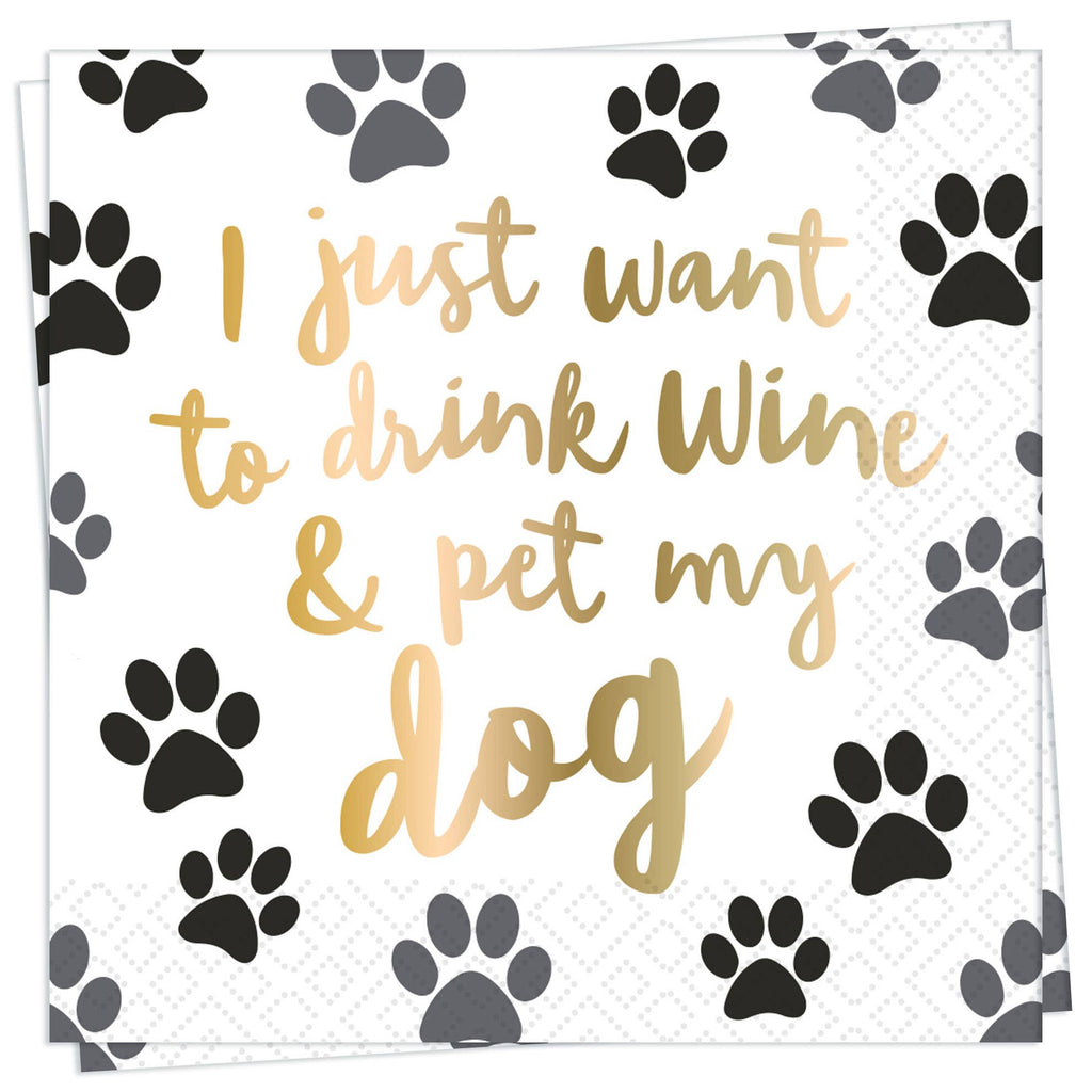 Dog Foil Drink Wine/Pet Dog Cocktail Napkin - Home 2 Court