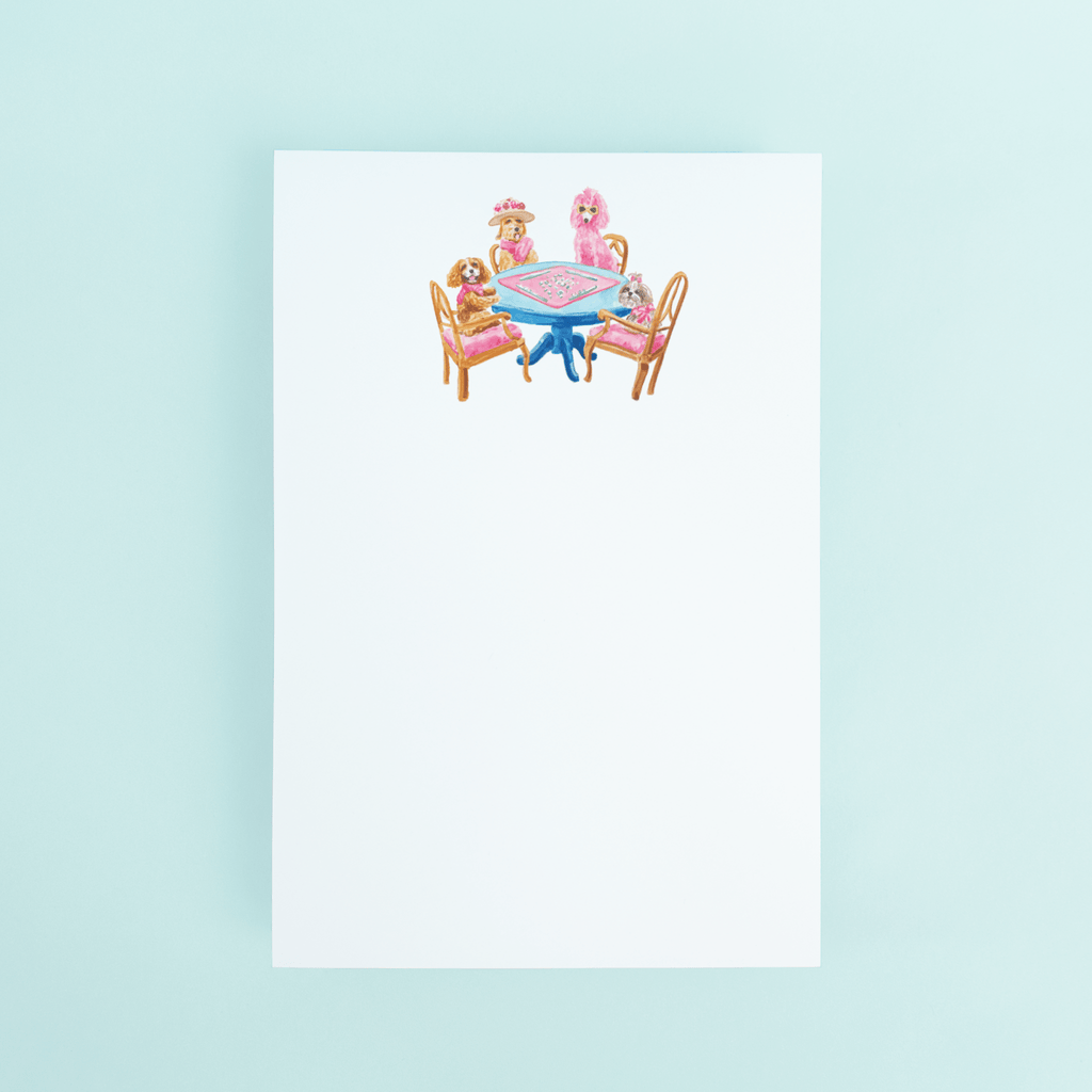 Dogs Playing Mahjong Notepad - Taylor Paladino - Home 2 Court