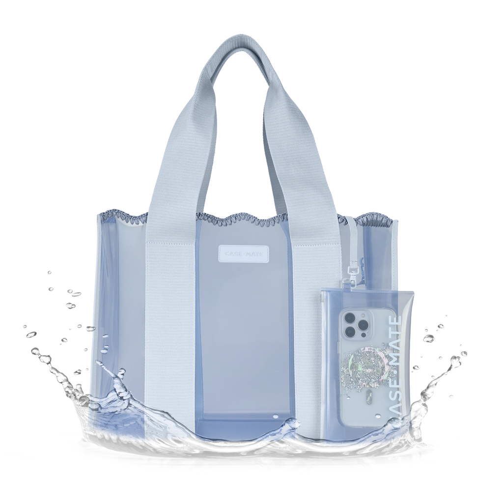 Carolina Blue Crochet Wave Jelly Tote Bag - Case-Mate