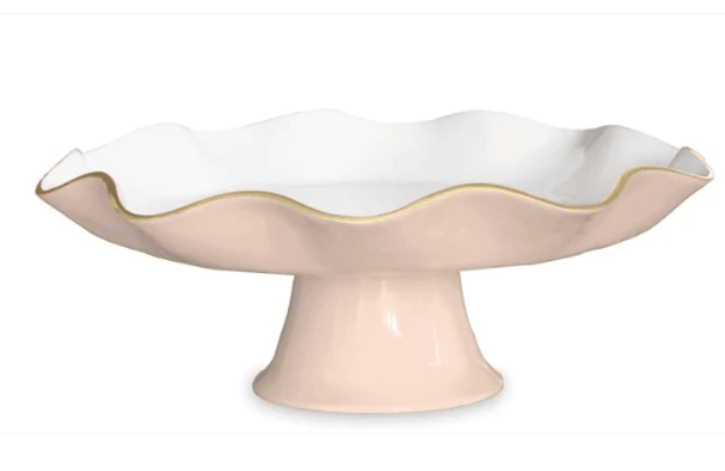 Encanto Carola Pedestal Cake Plate (Camellia and White) - Beatriz Ball - Home 2 Court