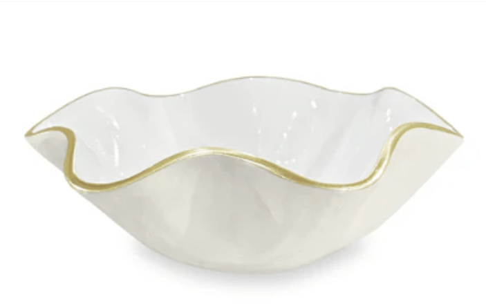 Encanto Carola Small Round Bowl (Cream and White) - Beatriz Ball - Home 2 Court