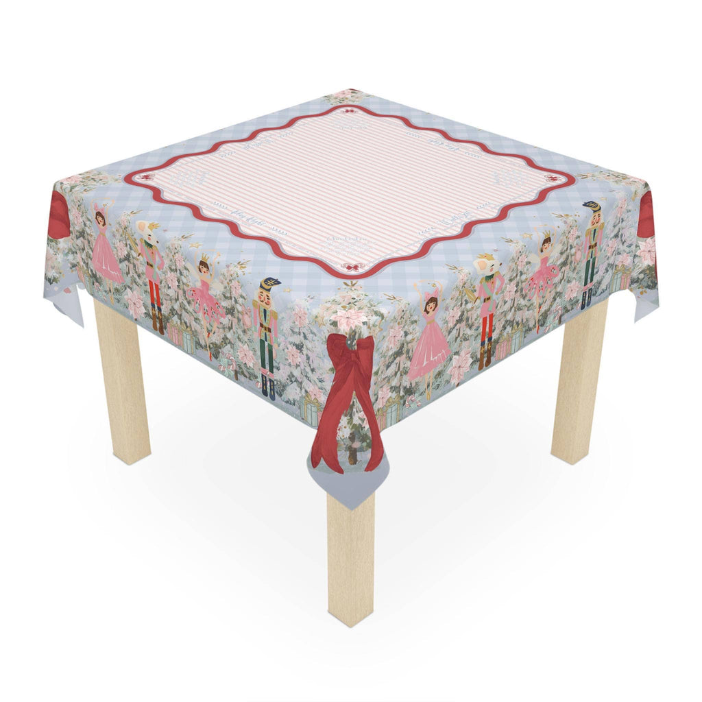 Blue Christmas Mahjong Tablecloth with Instructions