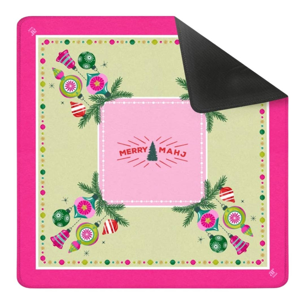 NEOPRENE Very Merry Mahj Mahjong Mat  Pink - Anders Ruff Design