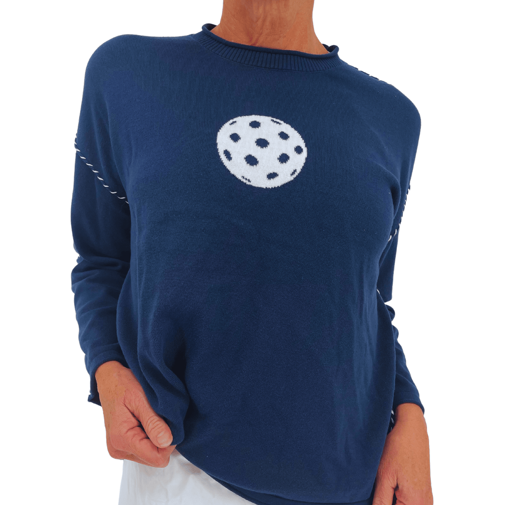 Fresh Pickle - Ozzie Pickleball Sweater Navy - Home 2 Court