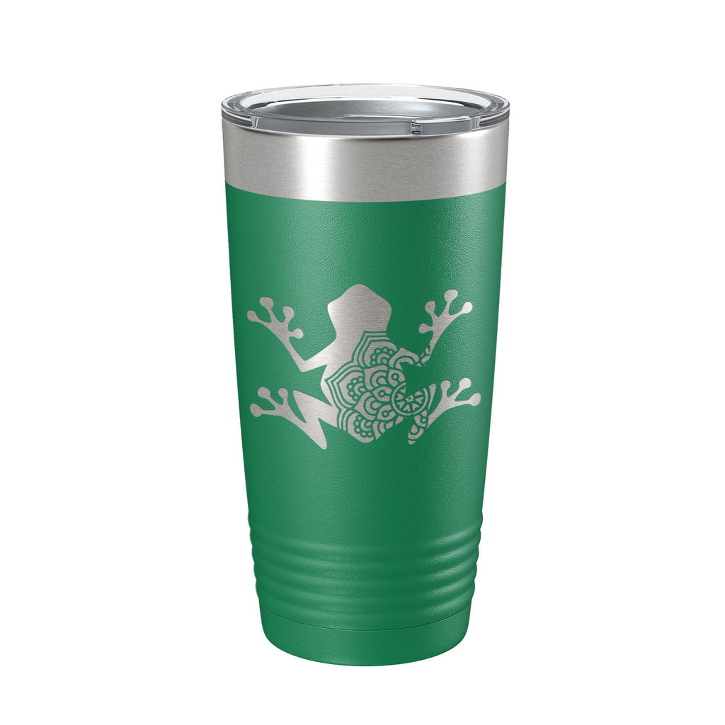 Frog Mandala Tumbler Travel Mug Insulated Laser Engraved Coffee Cup Frog Zentangle Pattern Design Gift 20 oz - Home 2 Court