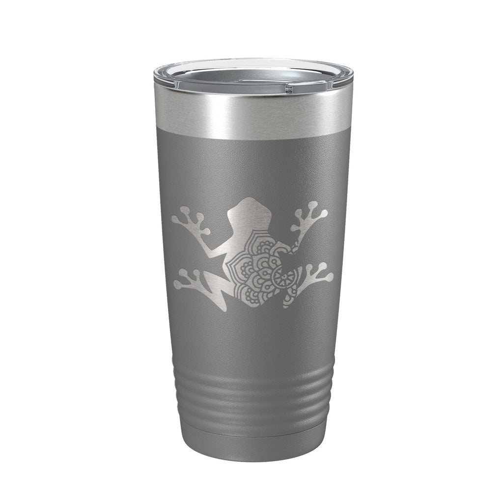 Frog Mandala Tumbler Travel Mug Insulated Laser Engraved Coffee Cup Frog Zentangle Pattern Design Gift 20 oz - Home 2 Court