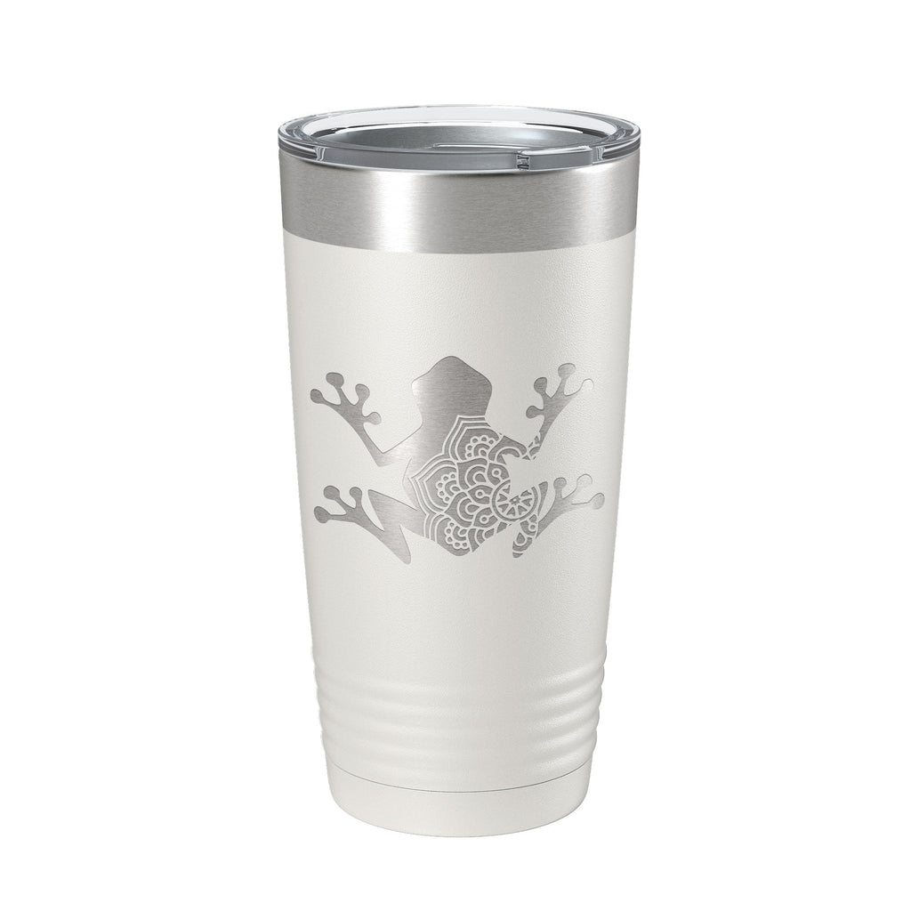 Frog Mandala Tumbler Travel Mug Insulated Laser Engraved Coffee Cup Frog Zentangle Pattern Design Gift 20 oz - Home 2 Court