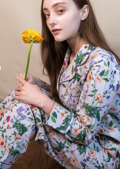 Garden Groove Long Sleeve Pajama Set - denise rae - Home 2 Court