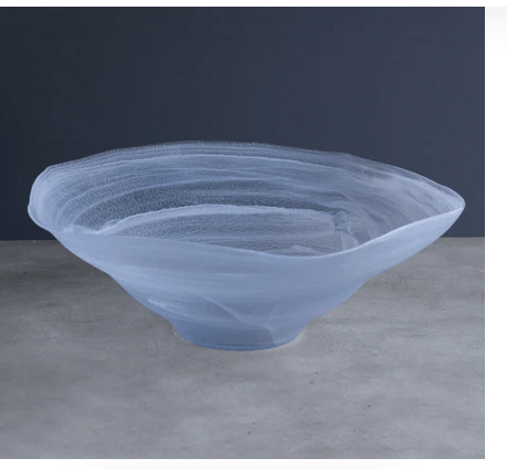 GLASS Alabaster Wave Extra Large Bowl (Clear and Blue) - Beatriz Ball - Home 2 Court