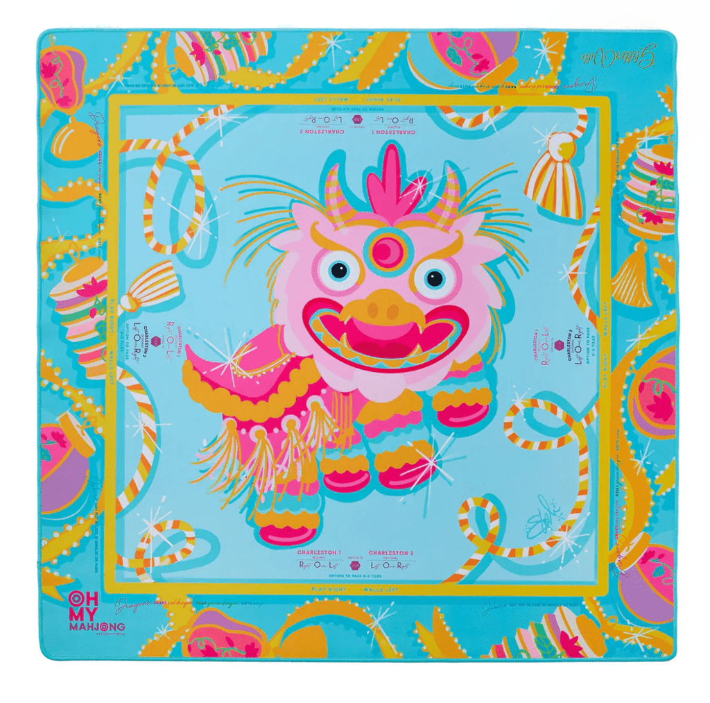 Glitterville Pink Dragon Mahjong Mat - Oh My Mahjong - Home 2 Court