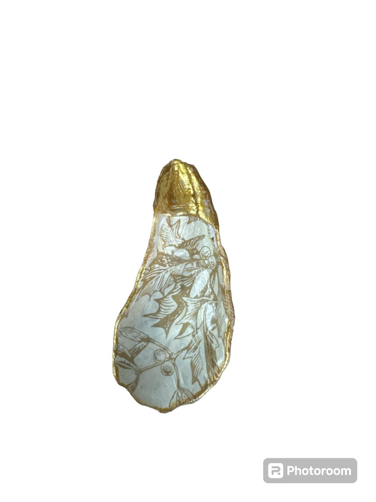 Gold Oyster Shell Ring/Trinket Dish - Gold on Gold - Small - Home 2 Court