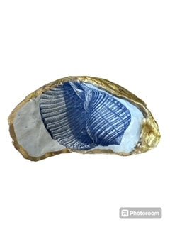 Gold Oyster Shell Trinket Dish - Blue Lagoon - Medium - Home 2 Court