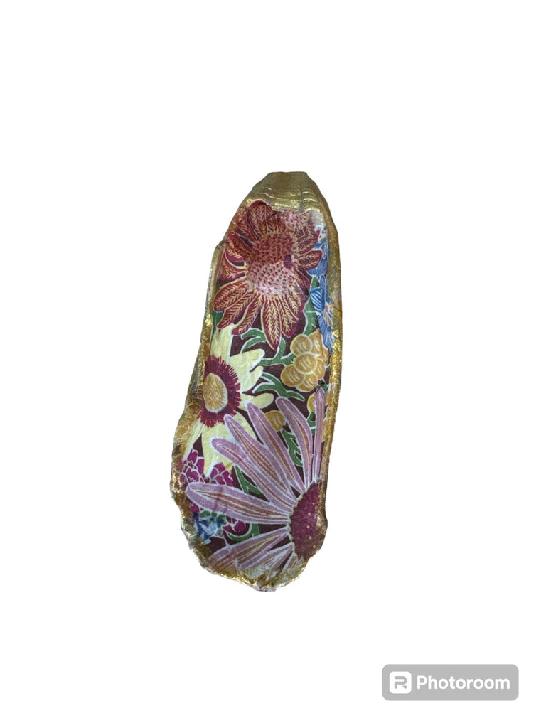 Gold Oyster Shell Trinket Dish - Burgandy Delight - Medium - Home 2 Court