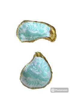 Gold Oyster Shell Trinket Dish - Running Rabbit - oblong - medium - Home 2 Court