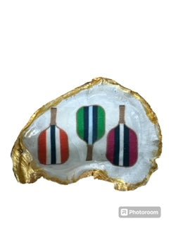 Gold Oyster Shell with Three Pickleball Paddles - Large - Home 2 Court